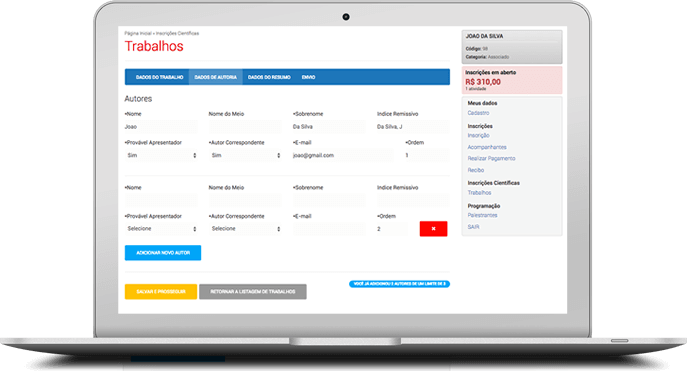Sistema de trabalhos científicos